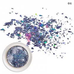 Decor pentru unghii NADP047BB paiete fulgi holografici Blue cu Reflexii
